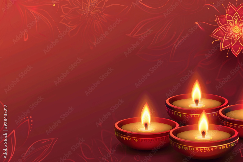 Beautiful greeting card with bright holiday composition for happy and celebrate Diwali Beautiful greeting card with bright holiday composition for happy and celebrate Diwali