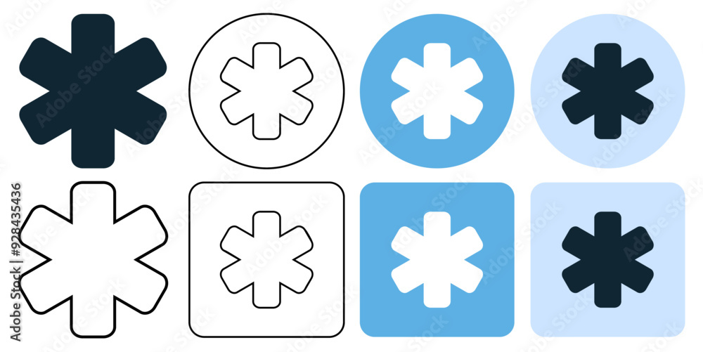 star of life, paramedic icon symbol ui and ux design, glyphs and stroke line icon star of life, paramedic icon symbol ui and ux design, glyphs and stroke line icon