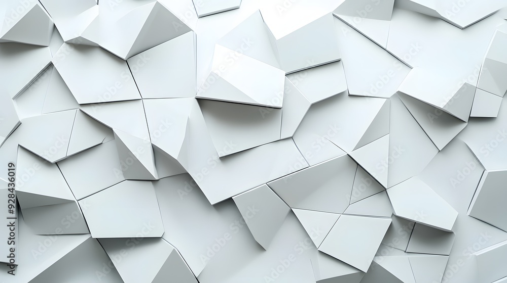 83. Abstract 3D wall art with interconnected geometric forms and sleek surfaces creating a dynamic pattern against white. 83. Abstract 3D wall art with interconnected geometric forms and sleek surfaces creating a dynamic pattern against white.
