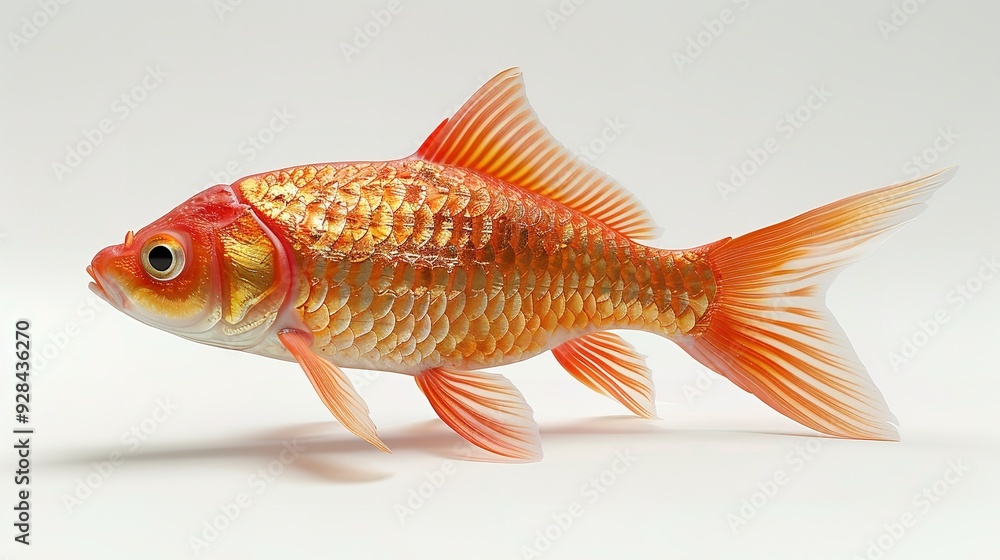 a gold fish with a red head a gold fish with a red head