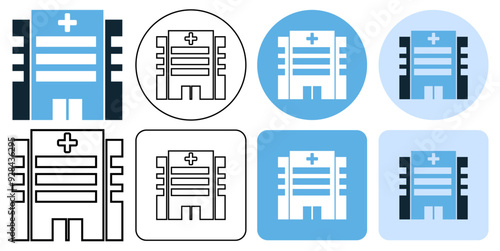 hospital building icon symbol ui and ux design, glyphs and stroke line icon