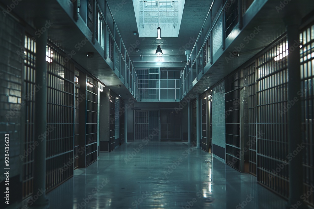 ai generative modern prison interior ai generative modern prison interior