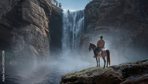 horseback riding, exploring and touring in mystical waterfalls and canyons