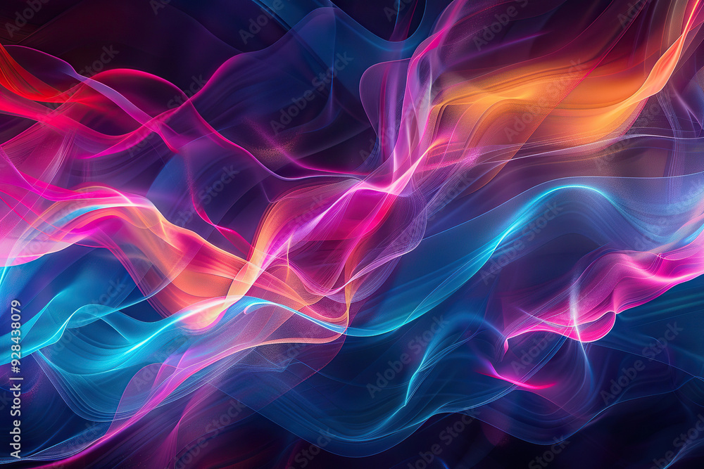 Beautiful texture surface neon wave, design natural abstract background