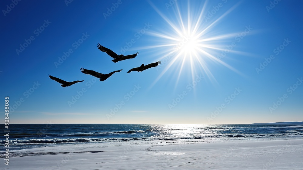 Fototapeta premium Summer Ice Rectangle Scene with Bright Colors