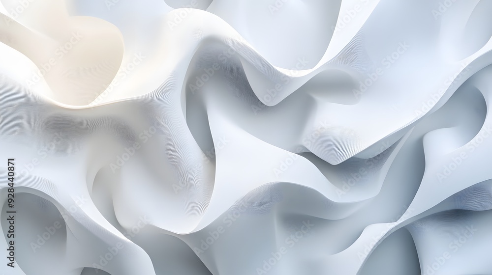 24. Futuristic 3D wall art featuring translucent, overlapping shapes creating a multi-dimensional pattern on white. 24. Futuristic 3D wall art featuring translucent, overlapping shapes creating a multi-dimensional pattern on white.