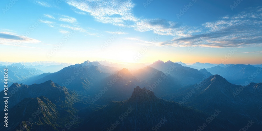 Obraz premium Mountain Sunset Landscape