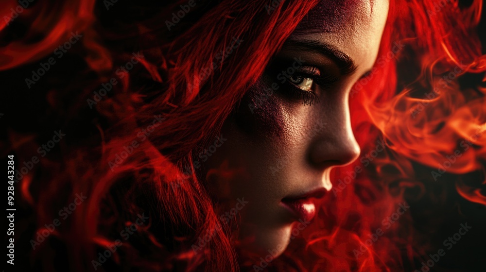 Woman with red hair Woman with red hair