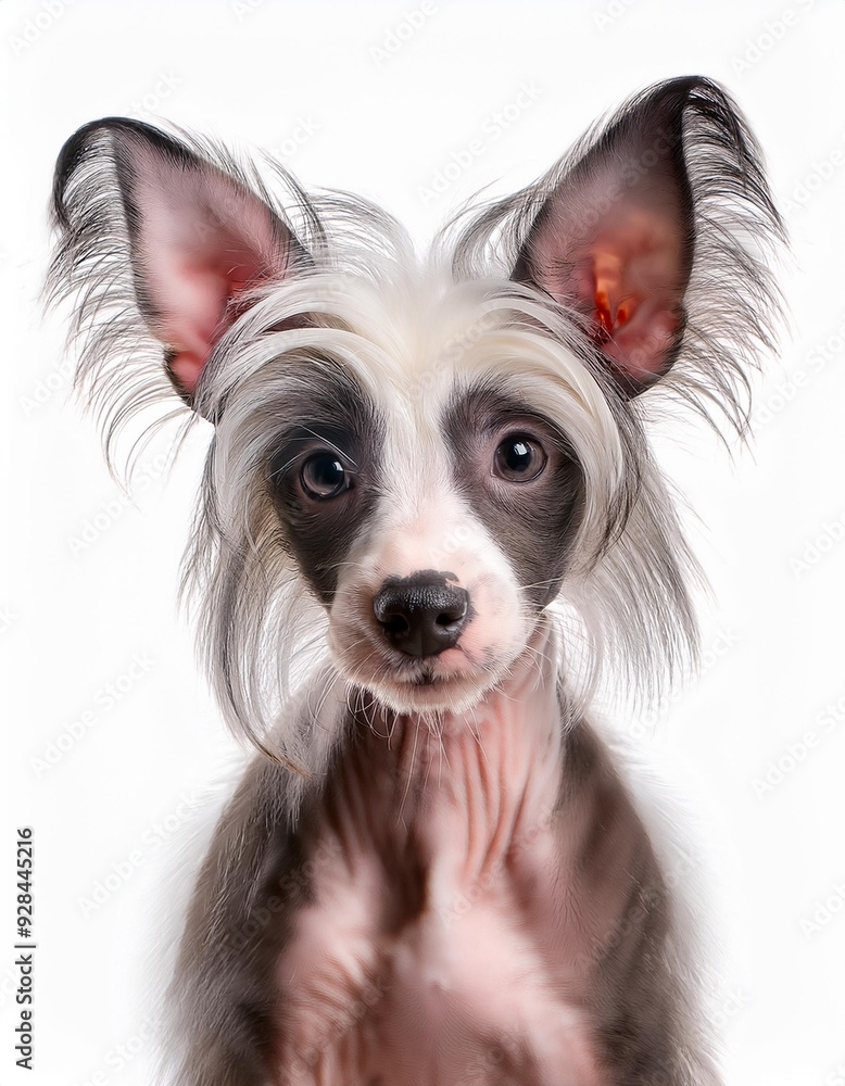 チャイニーズ・クレステッド・ドッグの子犬のポートレート(Chinese Crested Dog puppy portrait on white background)
チャイニーズ・クレステッド・ドッグの子犬のポートレート(Chinese Crested Dog puppy portrait on white background)