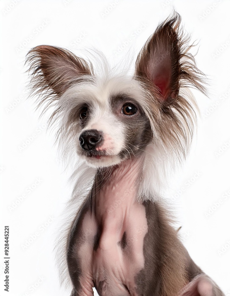 チャイニーズ・クレステッド・ドッグの子犬のポートレート(Chinese Crested Dog puppy portrait on white background)
チャイニーズ・クレステッド・ドッグの子犬のポートレート(Chinese Crested Dog puppy portrait on white background)