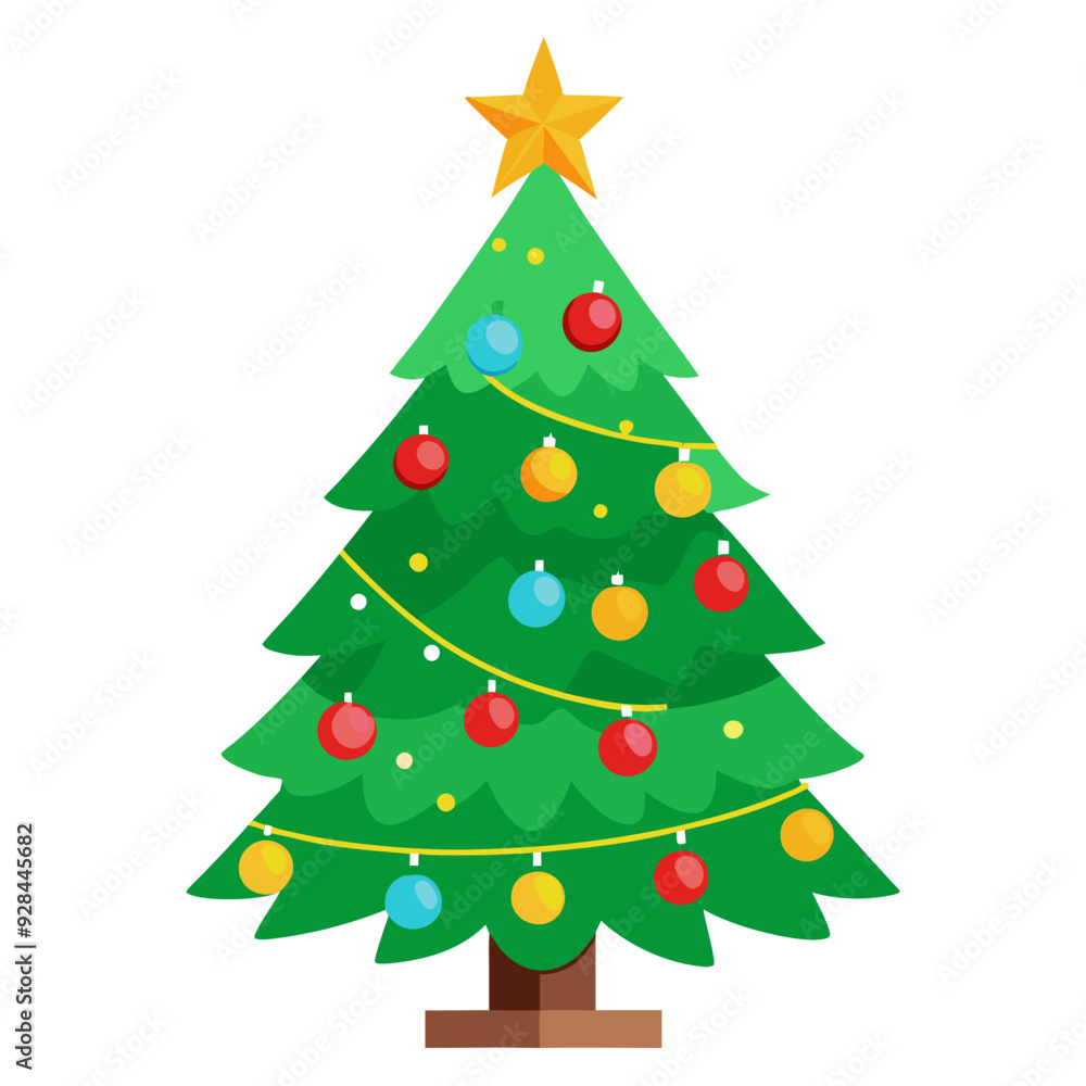 Christmas tree art illustration generated by ai Christmas tree art illustration generated by ai