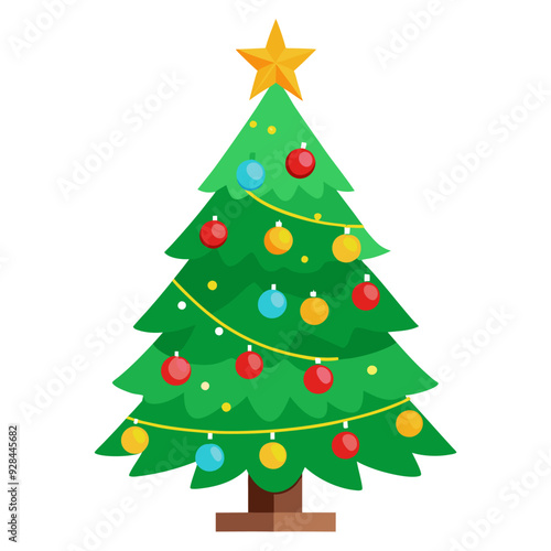 Christmas tree art illustration generated by ai