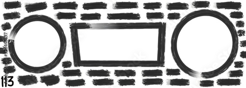 Grunge stripes mega set bundle collection. Black labels, frames, paint texture. Brush strokes mockups template. Background handmade design elements.