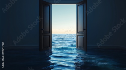 opened door in the sea