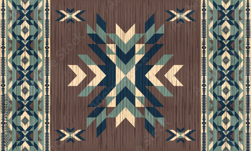 American tribal ethnic native pattern.Traditional Navajo,Aztec,Apache,Southwest and Mexican style fabric pattern.Abstract vector motifs pattern.For fabric,clothing,blanket,carpet,woven,wrap,decoration