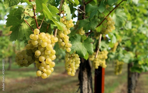 Wallpaper Mural Ripe Chardonnay grapes hanging  on vine  at the time of grape harvest.	 Torontodigital.ca