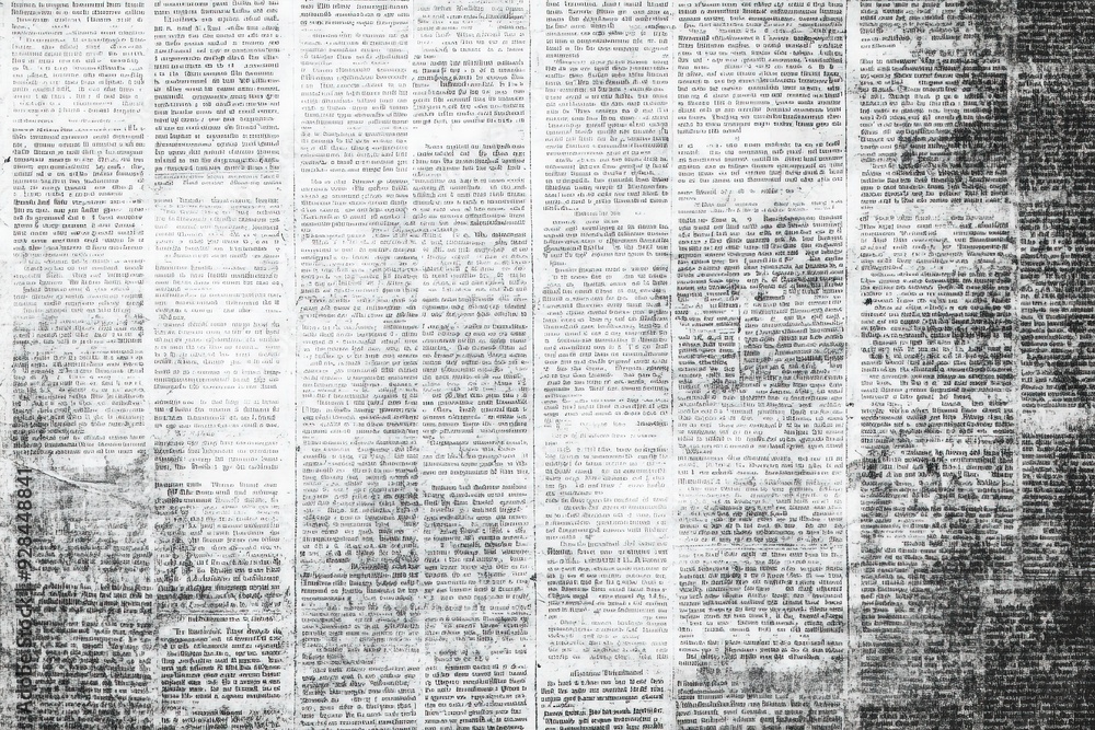 Old Newspaper Background, Blank Grunge Paper Texture, Dark News Print Pattern Design With White Grungy Space For Text, News Backdrop. Generative ai Old Newspaper Background, Blank Grunge Paper Texture, Dark News Print Pattern Design With White Grungy Space For Text, News Backdrop. Generative ai