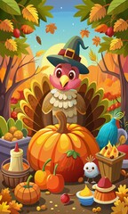 Crédence de cuisine  happy Thanks giving poster design. copy space.  © Black and White 