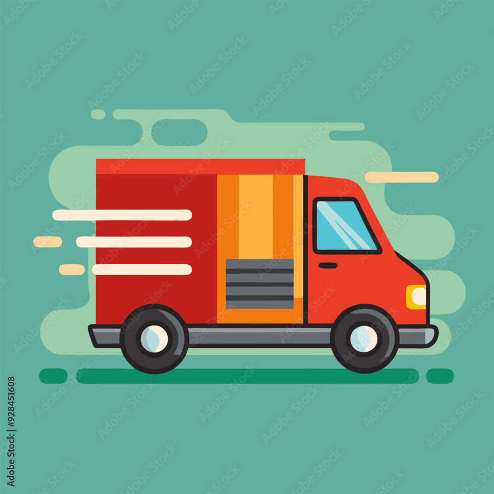 Fast delivery truck illustration generated by ai Fast delivery truck illustration generated by ai