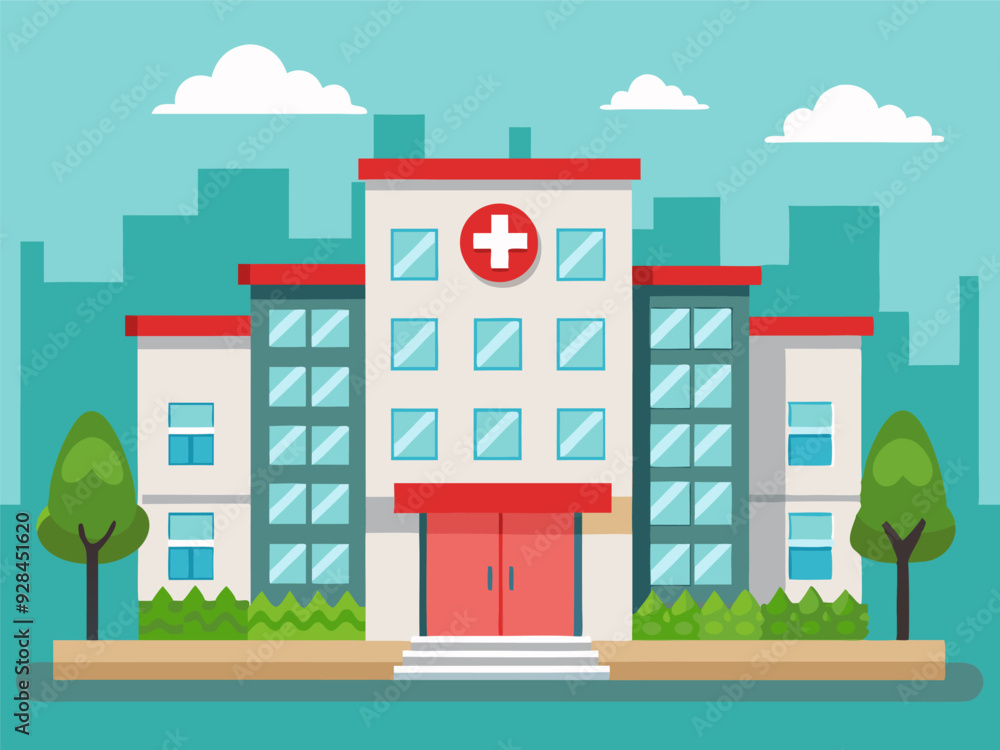 Hospital building illustration generated by ai Hospital building illustration generated by ai