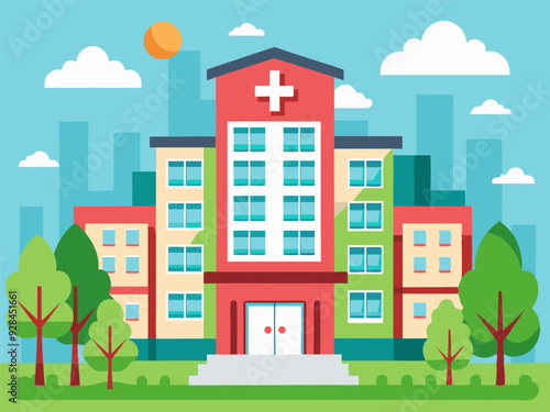 Hospital building illustration generated by ai