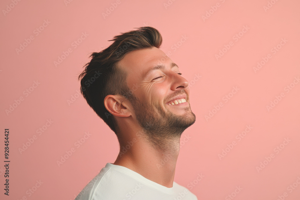 A close up of a man's face with his eyes closed A close up of a man's face with his eyes closed