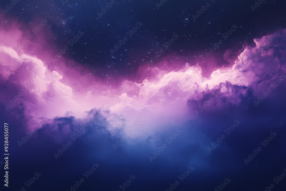 Purple and Blue Nebula with Stars Purple and Blue Nebula with Stars