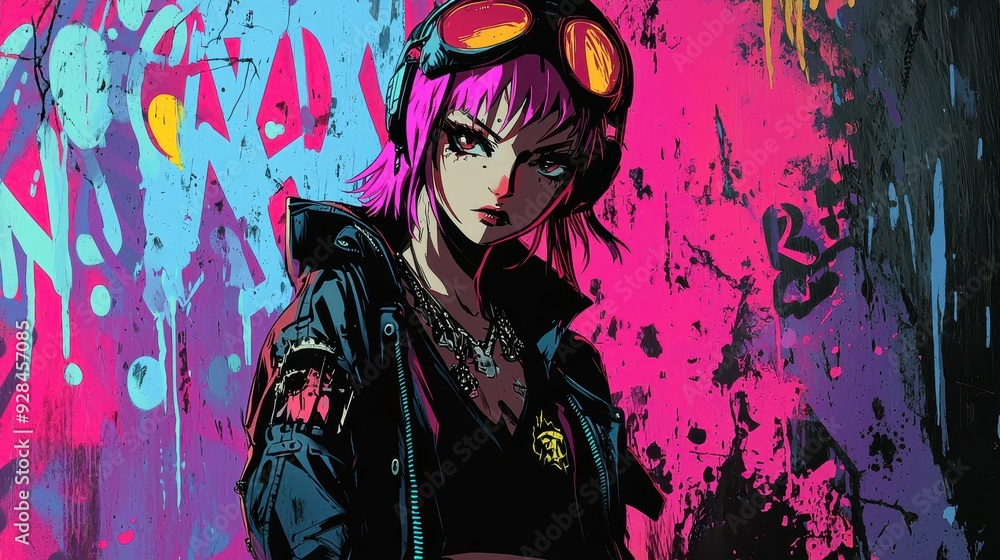 Cyberpunk Woman in Pink. Cyberpunk Woman in Pink.