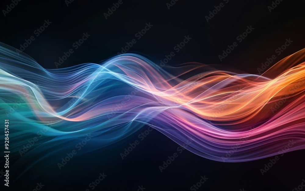 Vibrant waves of color flow against a dark backdrop, creating a sense of movement and energy, perfect for modern designs. Vibrant waves of color flow against a dark backdrop, creating a sense of movement and energy, perfect for modern designs.