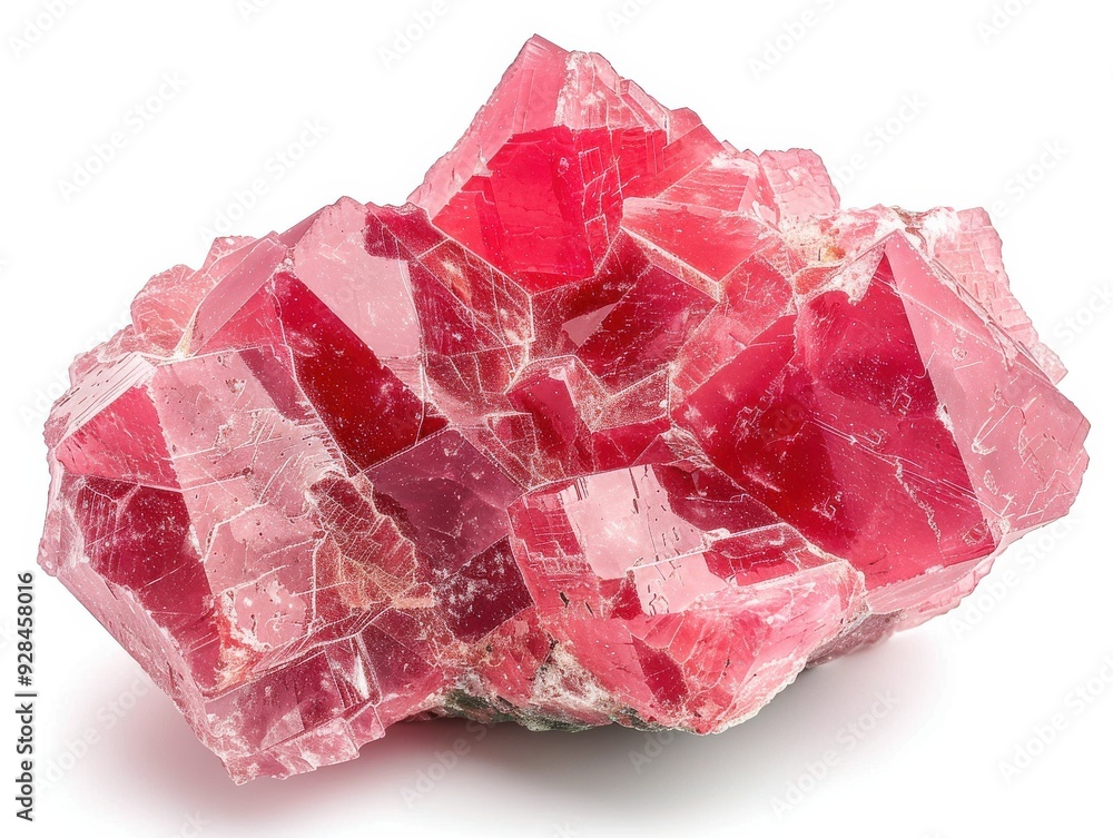 Shattered Rhodochrosite Mineral Pattern on White Background for Design and Decor Concepts Shattered Rhodochrosite Mineral Pattern on White Background for Design and Decor Concepts
