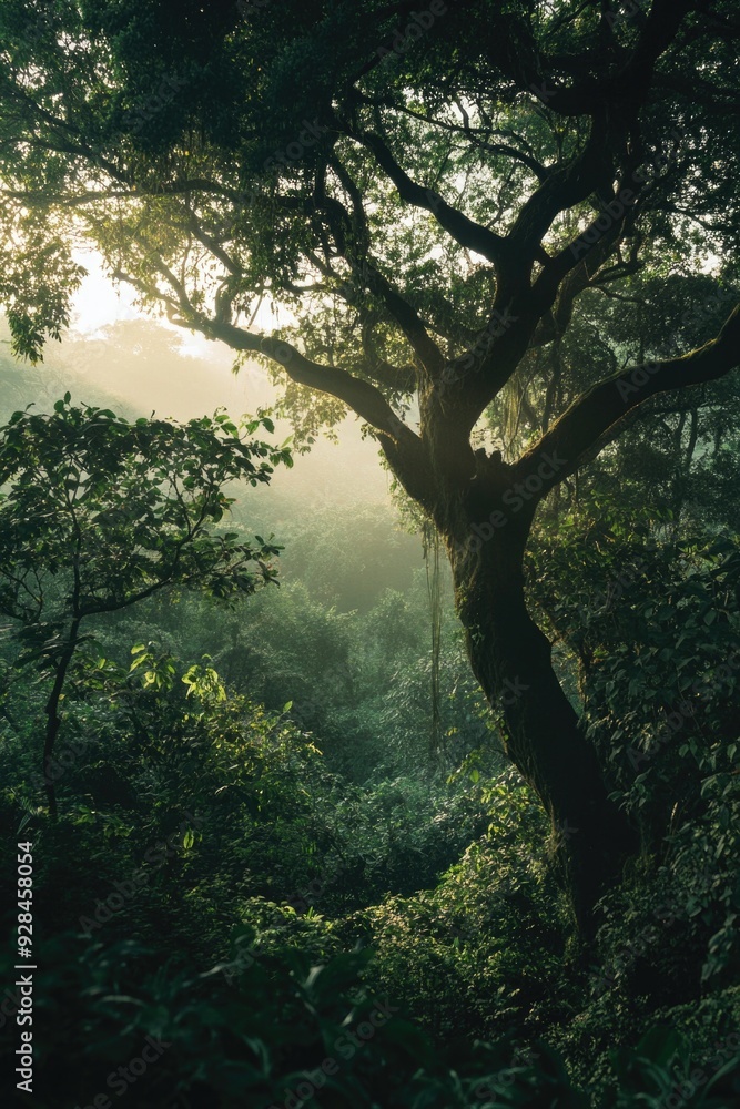 Fototapeta premium Forest with large trees