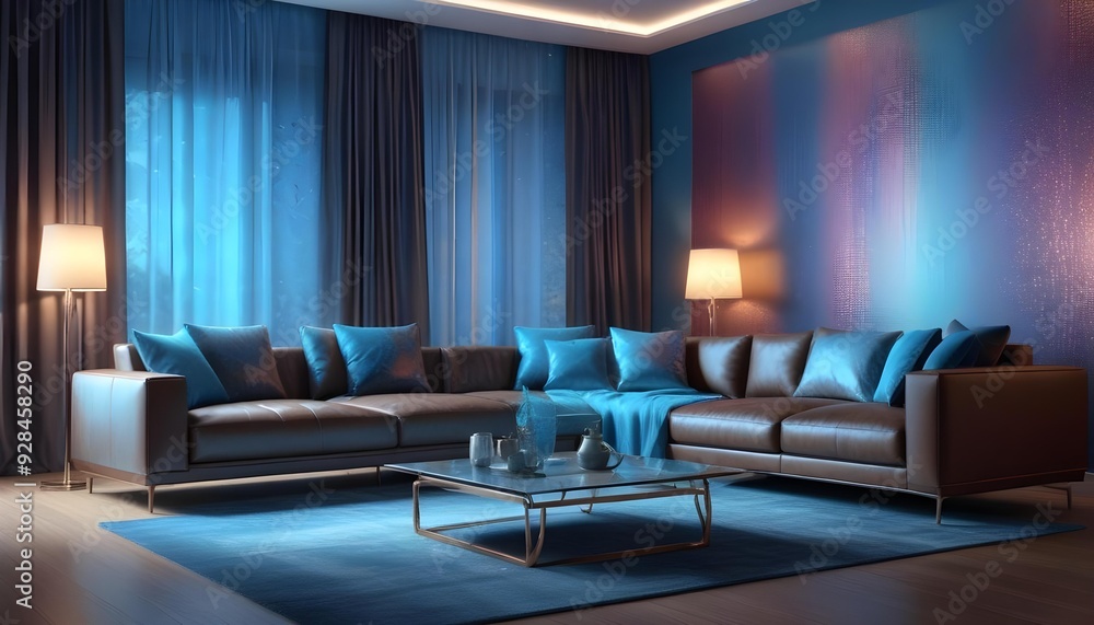 3d rendering of a luxury and modern living room showcasing a beige leather sofa, 3d rendering of a luxury and modern living room showcasing a beige leather sofa,