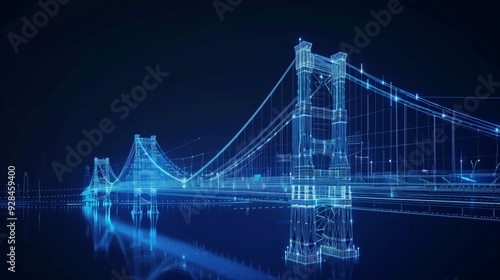 vision of architecture of a 3d model bridge project