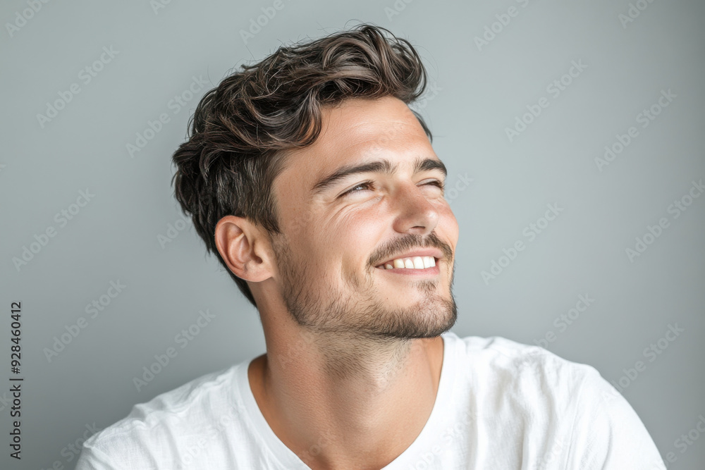 A close up of a man's face with his eyes closed A close up of a man's face with his eyes closed
