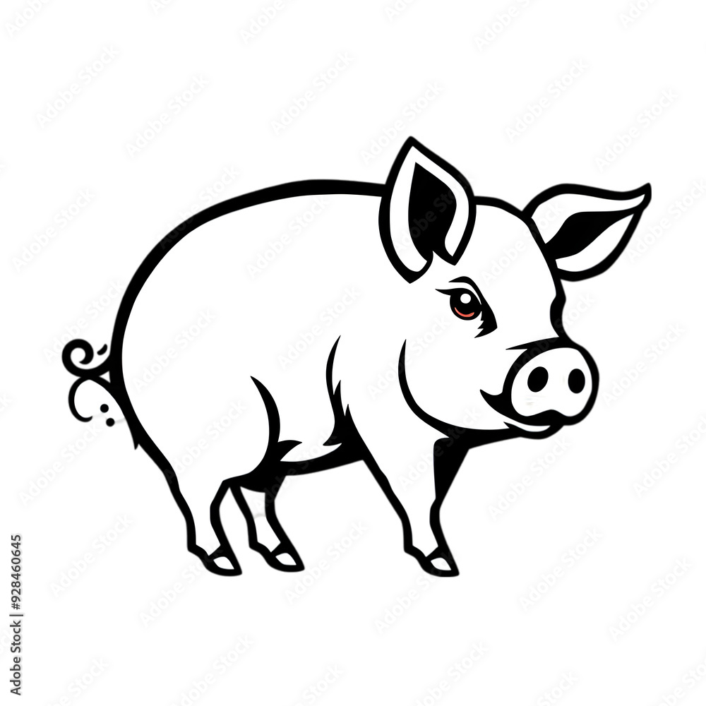 Fototapeta premium pig isolated on white background