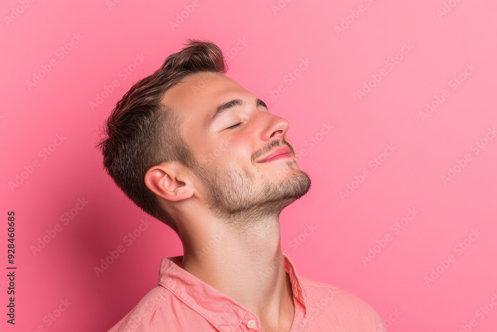 A close up of a man's face with his eyes closed A close up of a man's face with his eyes closed