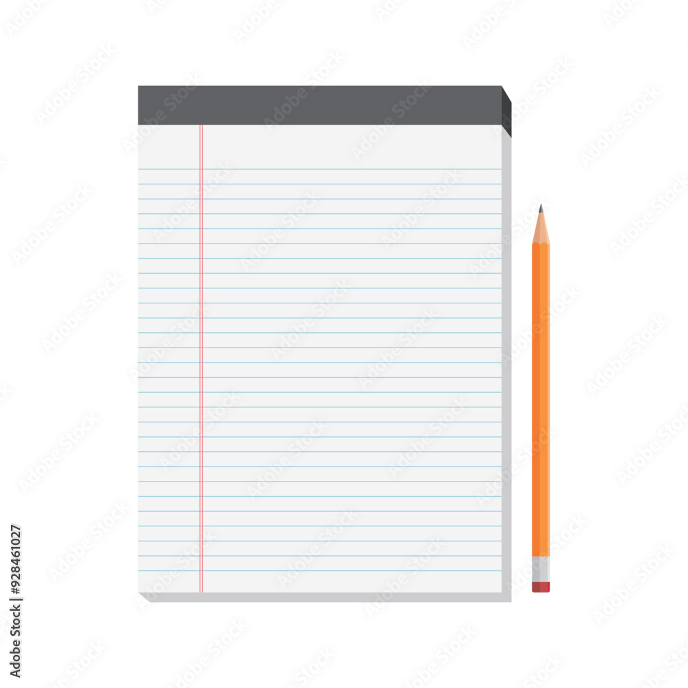 Legal pads vector illustration. Classic notebook and pencil. Write down your notes. Legal pads vector illustration. Classic notebook and pencil. Write down your notes.