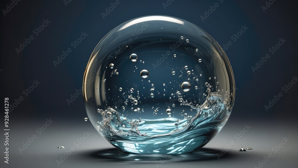 A 3D depiction of a water bubble A 3D depiction of a water bubble