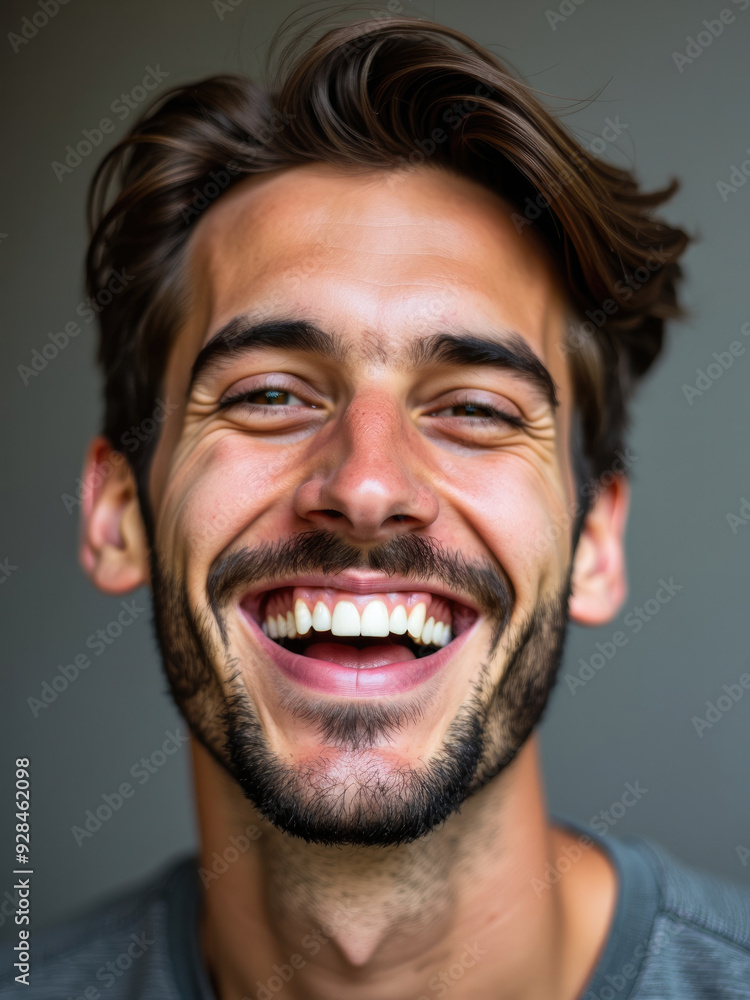 A close-up image captures a man with a broad, genuine smile and expressive eyes, conveying a sense of joy, warmth, and positive energy, posing against a simple, plain background. A close-up image captures a man with a broad, genuine smile and expressive eyes, conveying a sense of joy, warmth, and positive energy, posing against a simple, plain background.