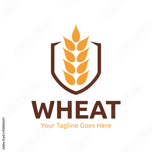 wheat / grain icon vector logo design template