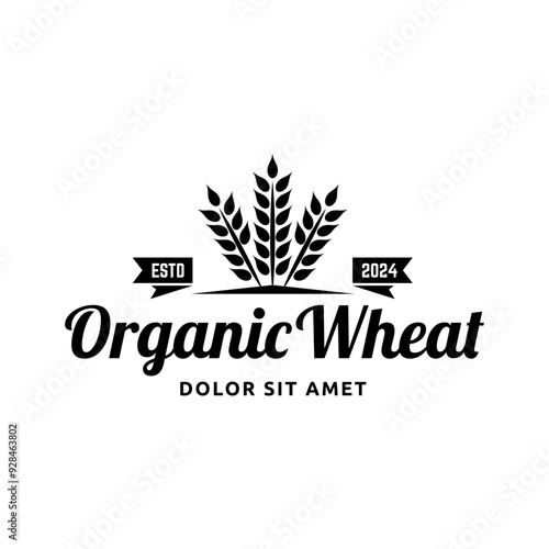 wheat / grain icon vector logo design template