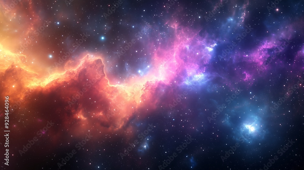 Naklejka premium colorful nebula galaxy