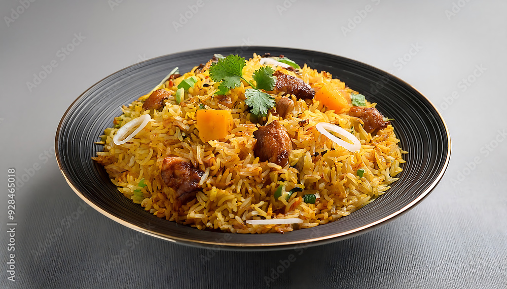 delicious spicy biryani with aromatic herbs and tender meat delicious spicy biryani with aromatic herbs and tender meat