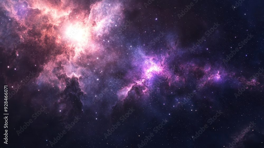 A cosmic scene with a starry galaxy backdrop and space-themed A cosmic scene with a starry galaxy backdrop and space-themed
