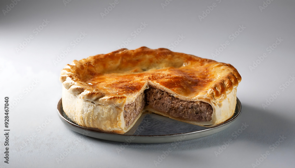 delicious savory meat pie with flaky crust delicious savory meat pie with flaky crust