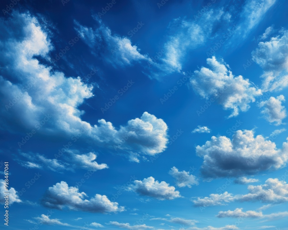 Beautiful blue sky with scattered white clouds, perfect for nature, weather, and scenic backgrounds to convey peace and tranquility. Beautiful blue sky with scattered white clouds, perfect for nature, weather, and scenic backgrounds to convey peace and tranquility.