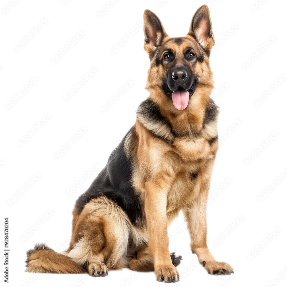 Beautiful German Shepherd Sitting On Transparent Background Beautiful German Shepherd Sitting On Transparent Background
