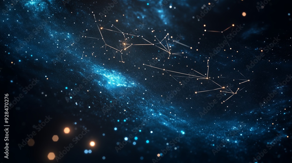 Fototapeta premium Starlit night sky with constellations and cosmic dust