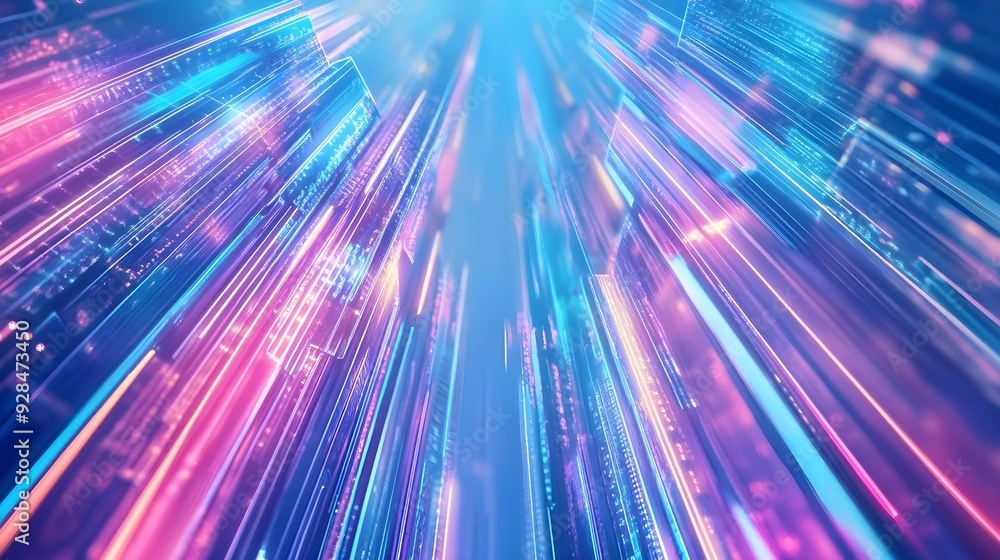 Abstract City Lights - Futuristic Neon Glow Abstract City Lights - Futuristic Neon Glow