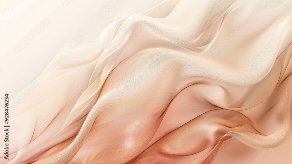 Obraz premium Delicate fabric with a soft gradient of rose gold waves gracefully undulating in inviting natural light